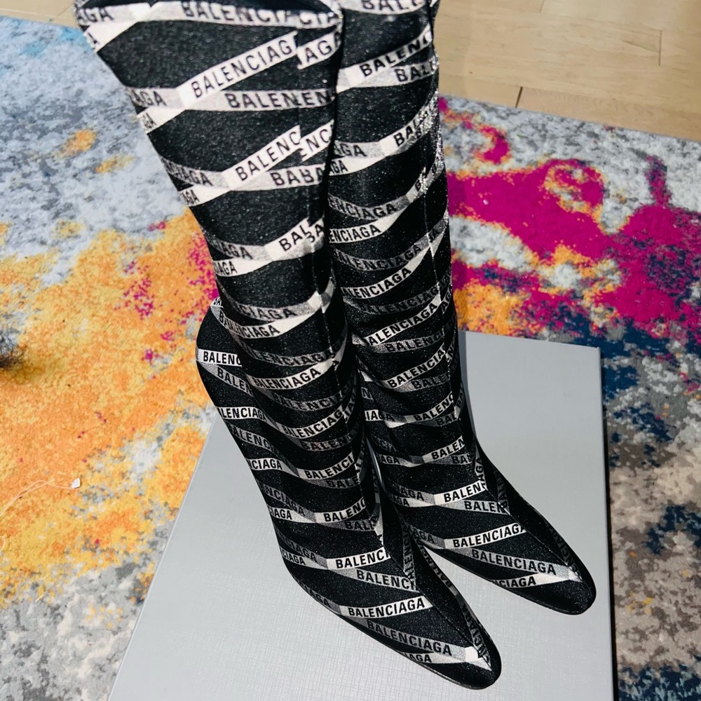 Balenciaga Spandex Monogram Logo booties